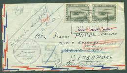 DUTCH INDIES. 1945 (14 Dec). Balikpapan / Borneo - Singapore Dutch Evacuee / Irene Camp. Air Fkd Env + Censored + Return - Indonesia