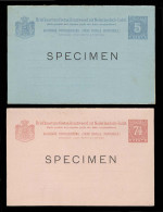 DUTCH INDIES. 1888-91. 5c, 7 1/2c Doble  Stat Cards Specimen In Both Pants. VF Pair. - Indonesia