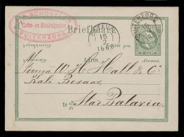 DUTCH INDIES. 1886 (15 Feb). Buitenzorg - Had Batavia. 5c Green Stat Card Cds. VF Used. - Indonesia