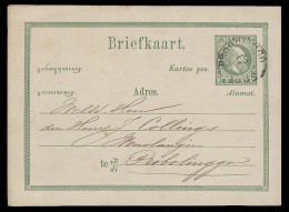 DUTCH INDIES. 1885 (24 June). Probolingo 5c Green Stat Card. Early Date Of Use. VF. - Indonesia