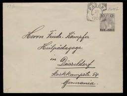 DUTCH INDIES. 1908 (25 Jan). Padang - Germany. 10c Ocptd Stat Env Large Size Type. VF. - Indonesia