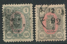 Finland:Russia:Used Stamps 1 Mark 1889/1890, Both Colours - Gebruikt