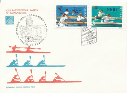 Poland (A268): FDC.3131-32 World Canoeing Championships Poznan 90 + Dat - FDC
