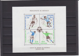 MONACO - 1982 - ** / MNH - FOOTBALL WORLD CUP SPAIN 1982 - Mi. Bl. 20 - 1982 – Espagne