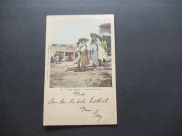 Reichspost 1904 Mi.Nr.9 EF Auslandspostamt Marokko AK Tanger Paysans Marocains K1 Tanger (Marocco) Deutsche Post - Maroc (bureaux)