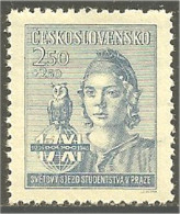 290 Czechoslovakia Hibou Chouette Owl Eule Gufo Uil Buho MNH ** Neuf SC (CZE-388b) - Eulenvögel