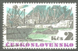 290 Czechoslovakia Bateau Kladno Boat Schiff Port Harbour Hafen (CZE-382i) - Used Stamps