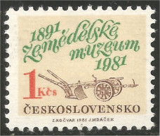 290 Czechoslovakia Charrue Plough Labourage Agriculture Musée Museum MNH ** Neuf SC (CZE-378) - Agriculture