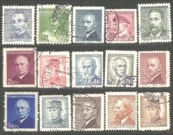 290 Czechoslovakia 15 Different Celebrities Personnages Célèbres (CZE-298) - Lots & Serien