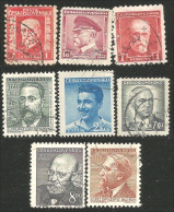 290 Czechoslovakia 8 Different Celebrities Personnages Célèbres (CZE-303) - Colecciones & Series