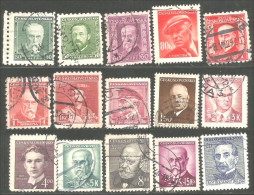 290 Czechoslovakia 15 Different Celebrities Personnages Célèbres (CZE-297) - Lots & Serien