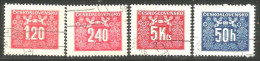 290 Czechoslovakia 1946-48 4 Different Postage Due Taxe (CZE-293) - Strafport