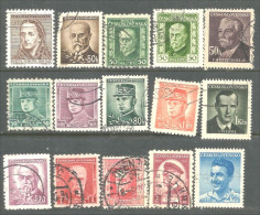 290 Czechoslovakia 15 Different Celebrities Personnages Célèbres (CZE-296) - Lots & Serien