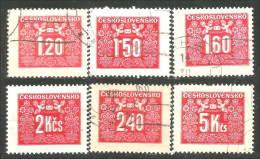 290 Czechoslovakia 1946-48 6 Different Postage Due Taxe (CZE-289) - Strafport