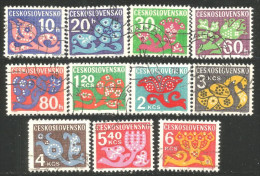 290 Czechoslovakia 1971-72 Postage Due 12 Different Timbres Taxe (CZE-270) - Segnatasse
