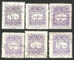 290 Czechoslovakia 1954 Tax Violet Stamps (CZE-243c) - Collections, Lots & Séries