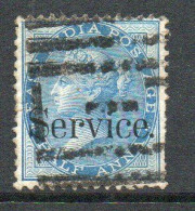 India QV 1867-73 ½ Anna Blue, Wmk. Elephant's Head, Service Official, Used, SG O20 (E) - 1858-79 Kolonie Van De Kroon