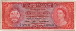 British Honduras 5 Dollars1970 QEII P-30 Fine+ *Scarce* - Belice