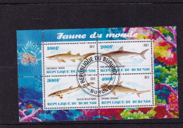 ER02 Burundi 2011 Sharks - Used Minisheet - Used Stamps
