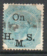 India QV 1874-82 4 Annas Green, Wmk. Elephant's Head, On HMS Official, Used, SG O34 (E) - 1858-79 Compañia Británica Y Gobierno De La Reina