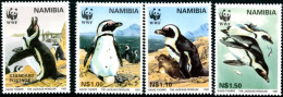 NAMIBIE 1997 - W.W.F. - Pingouin Jackass - 4 V. - Neufs