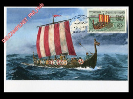 LIBYA 1983 Ancient Ships Viking Vikings (maximum-card) - Marítimo