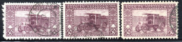 2700. BOSNIA AND HERZEGOVINA 1904 50H. POSTAL CAR COMPOUND PERF. 3 DIFF. - Bosnia And Herzegovina