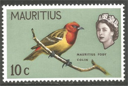 640 Mauritius Ile Maurice Colin Fody Oiseau Bird Uccello Vogel MVLH * Neuf Légère(MRC-85) - Maurice (1968-...)