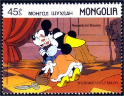 620 Mongolie Disney Mickey Minnie Tailleur Tailor MNH ** Neuf SC (MNG-61d) - Textiel