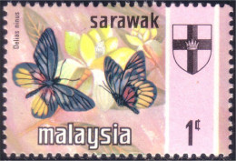 618 Malaysia Malaisie Sarawak Papillon Butterfly Schmetterlinge Farfala Mariposa MNH ** Neuf SC (MLY-106) - Malaysia (1964-...)