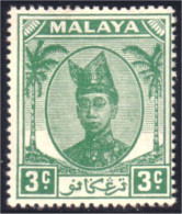 648 Malaya Malaisie 3c Green MH * Neuf CH (MSY-37) - Malaysia (1964-...)