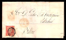 E-PROVINCIAS. 1856. 44º. BADAJOZ / Almendralejo - Bilbao. Carta. Fecha Rojo Amarillento I. B. - Other & Unclassified