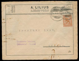 FINLAND. 1918. Helsingfors - Germany. Fkd Env + Censored / Finland Cachet. - Other & Unclassified