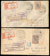 FINLAND. 1918 (Aug-Sept). Hamina - Germany. Nice Pair Of Registered Env + Censored Fkd 5 Mark And 10 Marks, Single Fkgs. - Other & Unclassified
