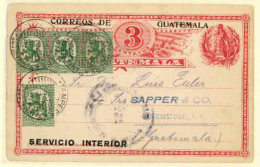 FINLAND. 1919.  83 (4).  Postal Card From Guatemala With Four 5p Stamps From Finland.  (Yvert). - Other & Unclassified