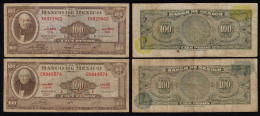 Mexico -  100 Pesos 1970 + 1972 Pick 61e + 61h Used F- (4-)  (21228 - Autres - Amérique