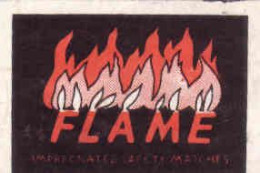 Dutch Matchbox Label, FLAME - Impregnated Safety Matches, Holland, Netherlands - Boites D'allumettes - Etiquettes