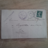 LETTRE SALINES DE LONS LE SAUNIER POUR ARGENTON SUR CREUSE - Storia Postale