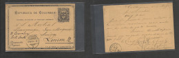 COLOMBIA. Colombia Cover - 1901 Cartagena To Switz Morges 2c Stat Card , Fwded, Vf - Colombia