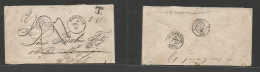 COLOMBIA. 1876 (July 1) Savanilla - Paris, France (1 Aug) Via British Post Office. Anglo - French Blue T 1,10 Fr + 20 Mn - Colombia