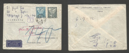 Chile - XX. 1947 (5 Dec) Valdivia - Plauen, East Germany, Russian Zone. Air Fkd + Taxed Envelope At 3 Pesos Rate + "T" M - Cile