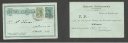 CHILE - Stationery. C. 1906 Valp Local Usage. Preprinted Message 1c Green Stat Card Large Vertical Colon Type + 1c Green - Chile