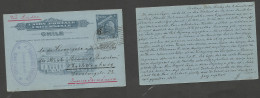 CHILE - Stationery. 1911 (6 Nov) Stgo - Germany, Charlottenburg. 6c Ovptd Stat Card. VF Used. Maritime Cancel. - Chile
