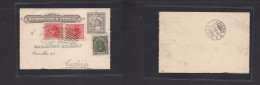 CHILE - Stationery. 1911 (26 Aug) Stgo - Calera (27 Aug) 5c Grey Stat Lettersheet + 3 Adtls, Rolling Grill Cachet. Fine. - Chile