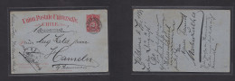 CHILE - Stationery. 1899 (7 Dic) Valdivia - Germany, Hamelin (6 Jan 1900) 3c Red Stat Card. Fine Used. - Chile