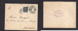 CHILE - Stationery. 1916 (14 July) Valdivia - Uruguay, Montevideo. 10c Ovptd Stationary Envelope, 10c Adtl, Tied Cds. - Chili