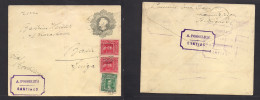 CHILE - Stationery. 1909. Santiago - Switzerland, Basel (6 Dic) 10c Grey + 3 Adtl Stationary Envelope. Fine. - Chile