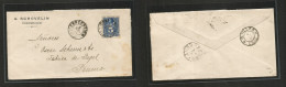 CHILE. 1886 (6 Nov) Concepcion - Peumo (7 Nov) Comercial Internal Fkd 5c Blue, Cds. Better Internal Usage. Postal Area. - Chili