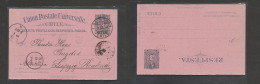 CHILE. Chile Cover - 1894 Santiago To Leipzig Germany Doble Stat Card 3c Way Out Usage, Vf - Cile