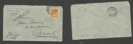 CHILE. 1893 (10 March) Valp - Switzerland, Basel. Comercial Fkd Env, 10c Orange, Cds. - Chile